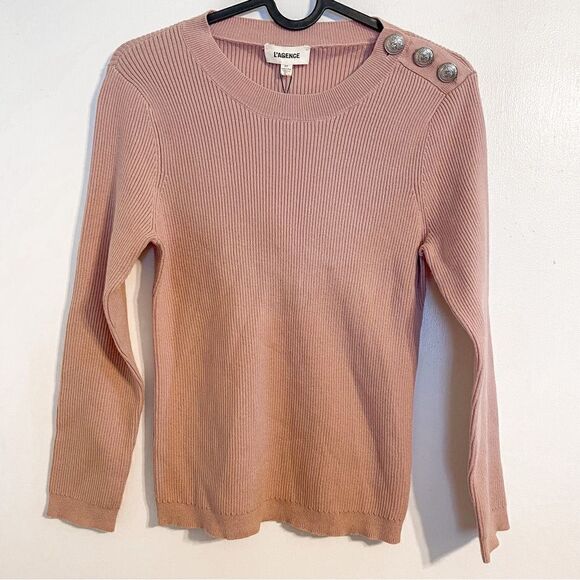 L’Agence Ronnie Rib Sweater Misty Rose S - Picture 8 of 10